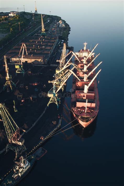 Cargo Ship in the Port Aerial View from Drone Stock Photo - Image of embarcadero, harbour: 124216488