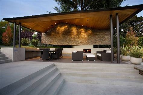 Asymmetrical Patio Cover Design Concrete Patios, Concrete Backyard ...