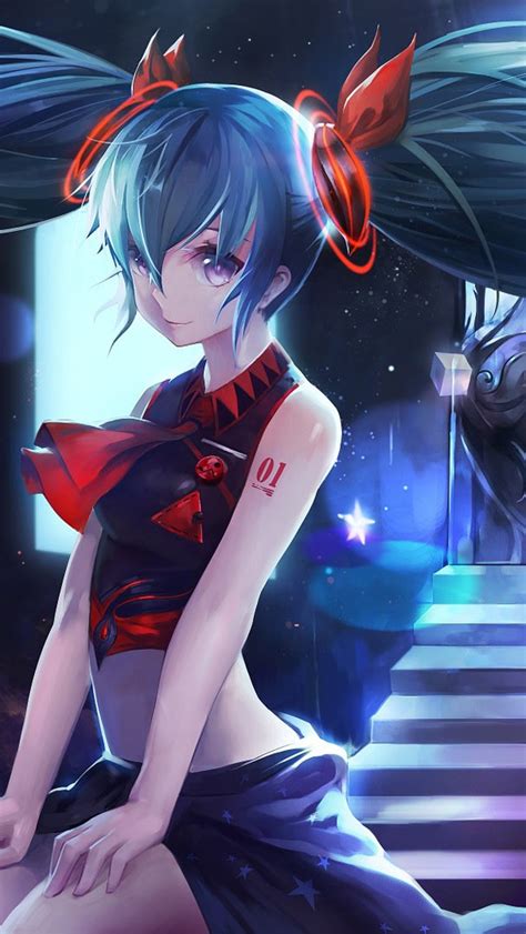 🔥 Download Hatsune Miku Anime Girl Blue Hair iPhone Wallpaper by ...