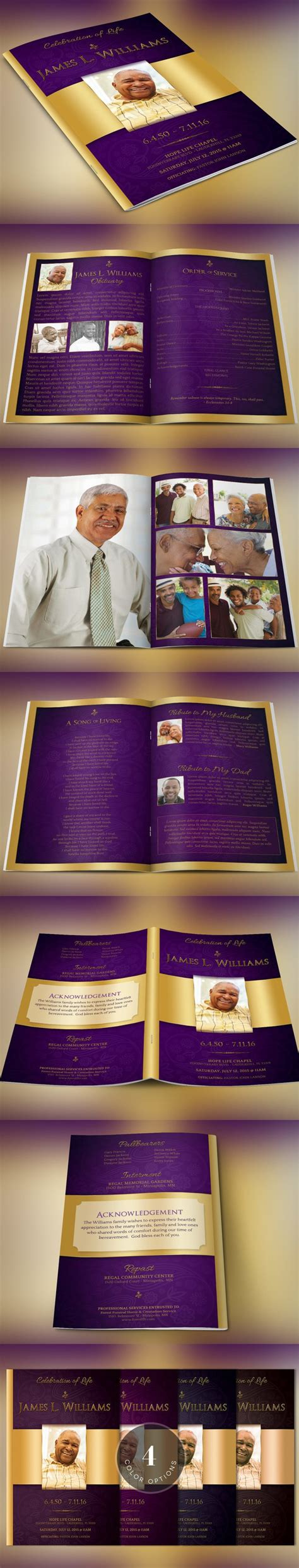 Regal Funeral Program Template Funeral Program Template Funeral | My ...