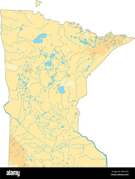 High detailed Minnesota physical map Stock Vector Image & Art - Alamy