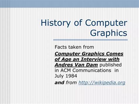 PPT - History of Computer Graphics PowerPoint Presentation, free ...