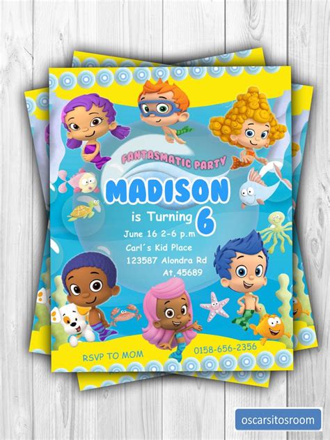 BUBBLE GUPPIES BIRTHDAY INVITATION | Bubble birthday parties, Bubble ...