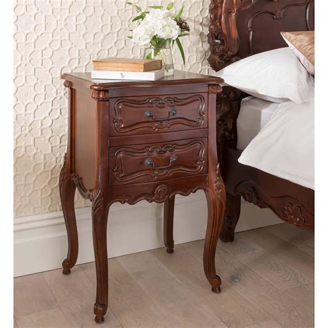 Raphael Antique French Style Bedside Table | Wooden French Bedsides
