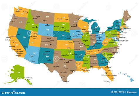 Map Of All US States Stock Photo - Image: 23312570