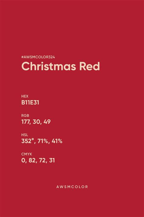 Awsmcolor | Christmas Red | Color design inspiration, Color palette ...