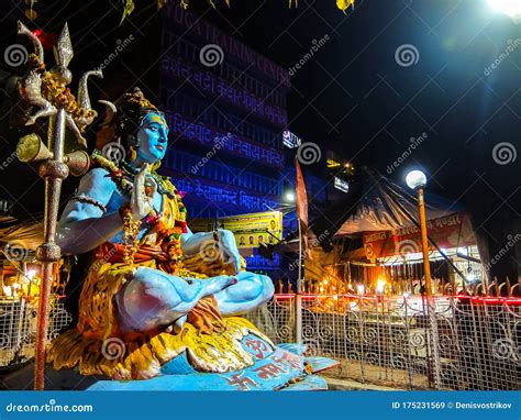 Statue of Lord Shiva on the Street of Rishikesh Editorial Stock Image ...