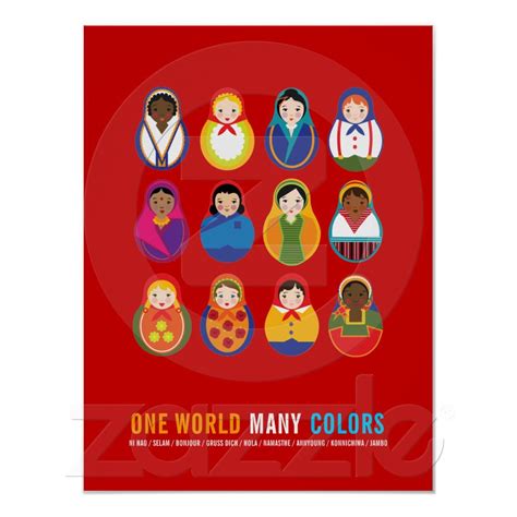 Celebrate Culture & Diversity One World Many Color Poster | Zazzle | Afiches, Proyectos, Disenos ...