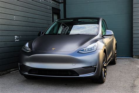 Tesla Model Y Satin Dark Grey Gold Accents | Twiisted Wrap