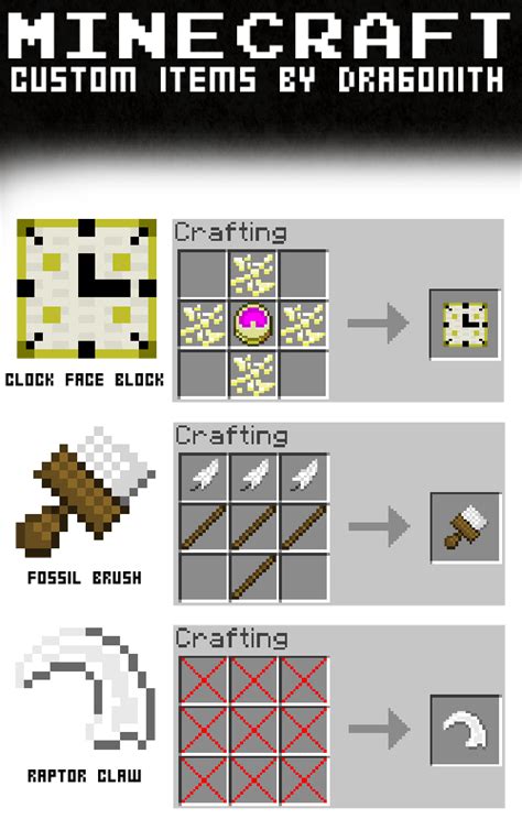 Minecraft: Custom Items by Dragonith on deviantART | Minecraft crafting recipes, Minecraft ...