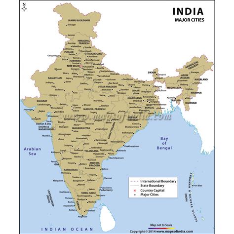 India Map with Cities | Buy India Cities Map Online