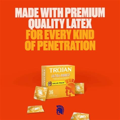 Trojan® Ultra Ribbed Lubricated Latex Condoms, 3 ct - Harris Teeter