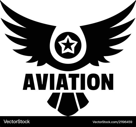 Aviation logo simple style Royalty Free Vector Image