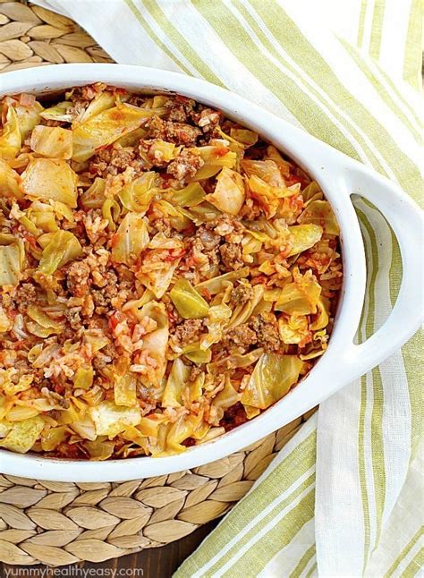 Beef Cabbage Roll Casserole - Yummy Healthy Easy