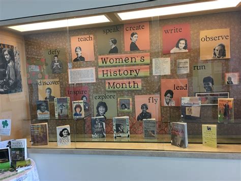 Library display Womens history month | Library displays, Library book displays, School library ...