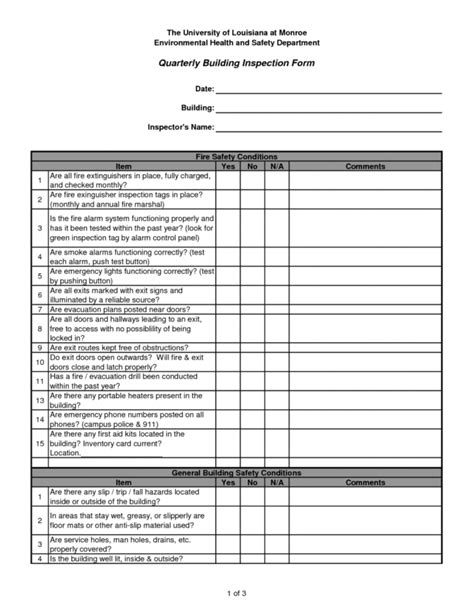 Residential Building Inspection Report Template