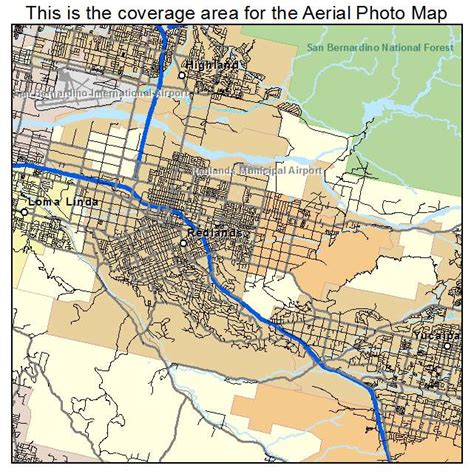 Aerial Photography Map of Redlands, CA California