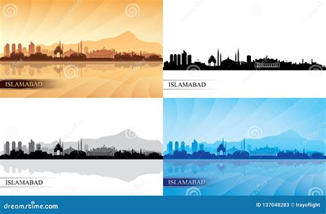 Islamabad City Skyline Silhouettes Set Cartoon Vector | CartoonDealer.com #137048283