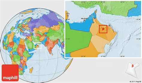 Political Location Map of Nizwa (Nazwa)