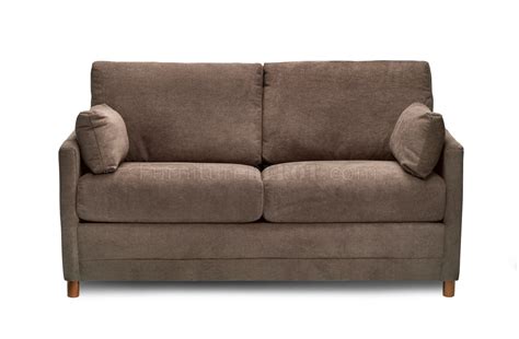 Softee Sofa Bed in Brown Microfiber Fabric w/ Full Sleeper