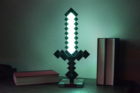 Minecraft Diamond Sword 14 Inch USB Desk LED Bedside Night Light Lamp for Gamers | eBay