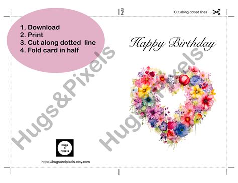 Happy Birthday Printable Card, Printable Birthday Card, Digital ...