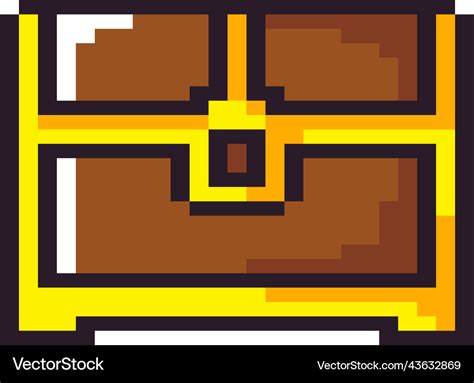 Treasure chest pixel art Royalty Free Vector Image