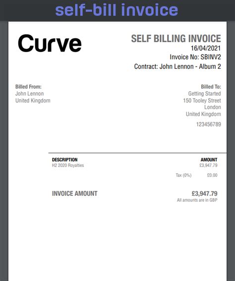 Creating a Self-Bill Invoice on Behalf of Your Artist - Curve Royalty ...