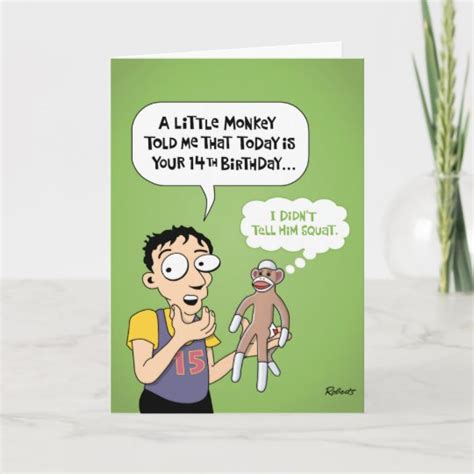 Funny 14th Birthday Card | Zazzle.com