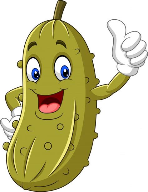 Cartoon Happy Pickle Giving A Thumb Up in 2020 | Cartoon, Vector photo, Clip art