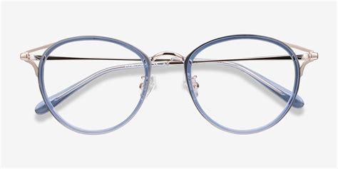 Dazzle Round Blue Glasses for Women | Eyebuydirect