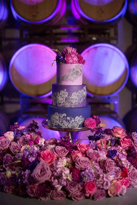 Smoky Purple & Grey Inspired Winery Shoot in Temecula {California} | Purple wedding cakes ...