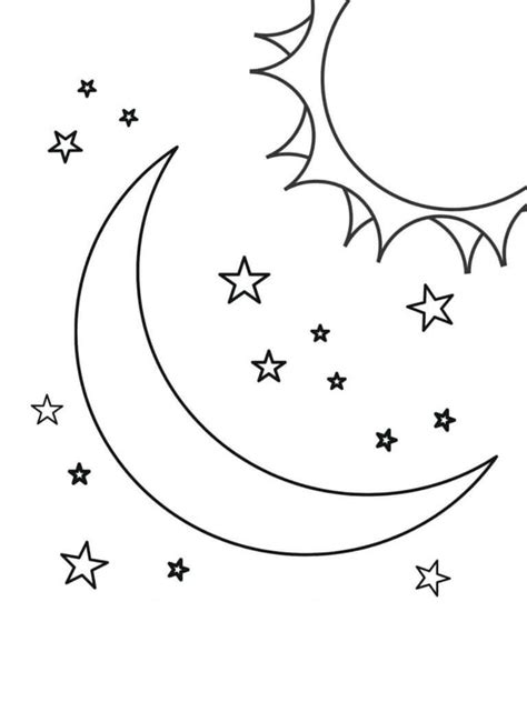 Compartir 50+ imagen dibujos para colorear del sol la luna y las estrellas - Thptletrongtan.edu.vn