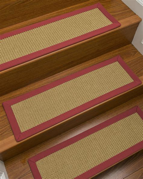 NaturalAreaRugs Handcrafted Devon Sisal Carpet Stair Treads Red, 9" x 29" Set of 13 - Walmart ...