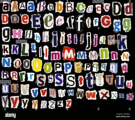Newspaper print cuttings alphabet hi-res stock photography and images - Alamy