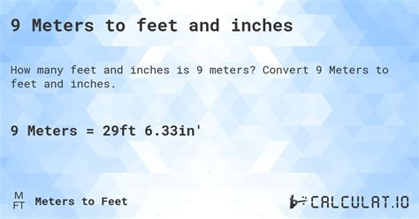 9 Meters to feet and inches - Calculatio