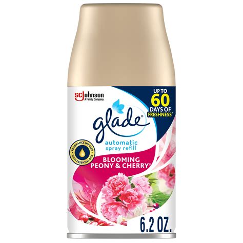 Glade Automatic Spray Refill 1 CT, Blooming Peony & Cherry, 6.2 OZ. Total, Air Freshener Infused ...