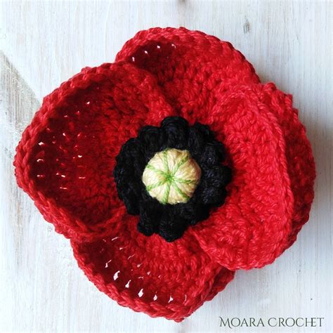 Crochet Poppy Flower | Free Crochet Pattern - Moara Crochet