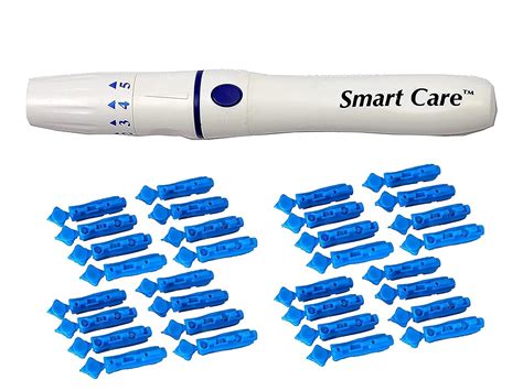 Smart Care Blood Lancet Pen with Smart Care Lancet Needles - 100 Pieces ...