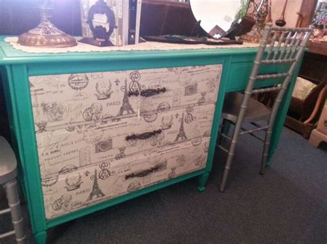 Custom painted desk with fabric covered drawers. | Painted desk, Animal crafts, Painted furniture