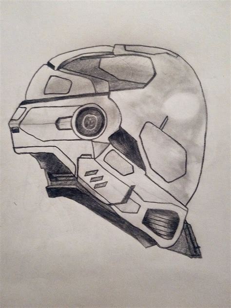 Halo Master Chief Helmet Drawing at PaintingValley.com | Explore collection of Halo Master Chief ...