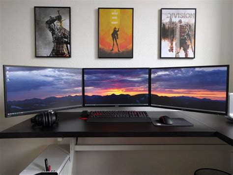 The Gamer's Triple Monitor Workspace | Computer setup, Gaming room setup, Triple monitor setup