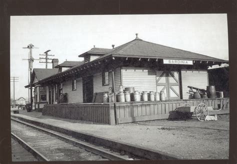 REAL PHOTO SARDINIA OHIO RAILROAD DEPOT TRAIN STATION POSTCARD COPY on ...