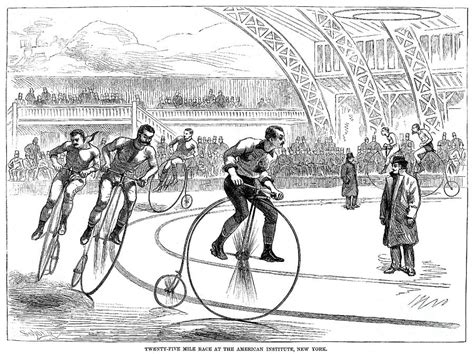 Indoor Bicycle Race, 1880 Drawing by Granger - Fine Art America