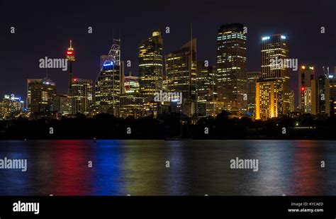 Sydney Skyline by Night Stock Photo - Alamy