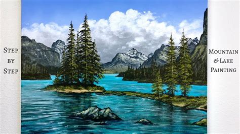 Mountain & Lake STEP by STEP Acrylic Painting Tutorial (ColorByFeliks) - YouTube