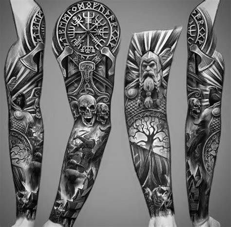 Viking Warrior Tattoos Sleeve