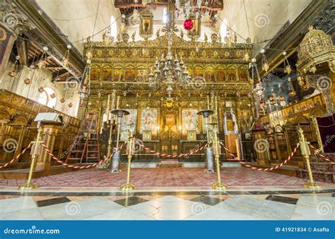 Church Of The Nativity Interior, Bethlehem, Israel Stock Photo - Image ...