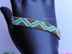 Bracelet Loom « Waves » Bronze et Turquoise | Australe Créations