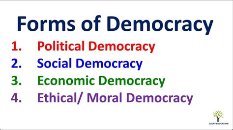 Various Forms of Democracy - Political, Social, Economic, Ethical Democracy - Political Science ...